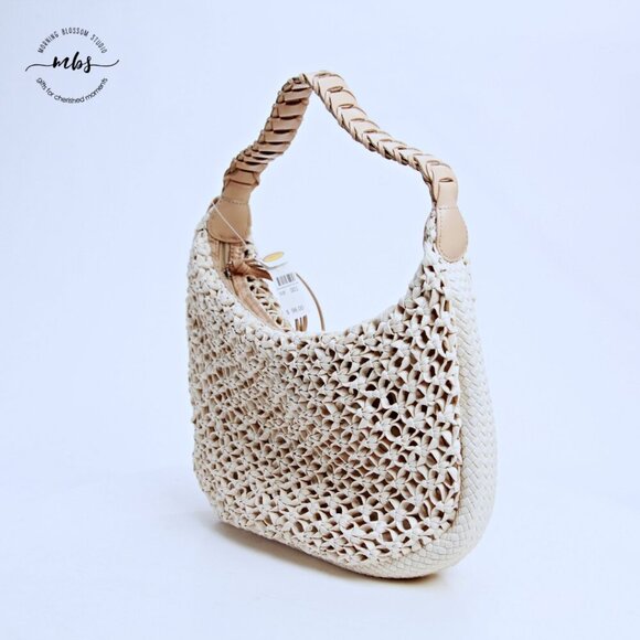 NWT Talbots Straw Shoulder Bag Beige - Picture 8 of 14